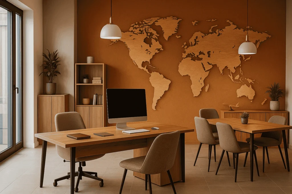تصميم داخلي ديكور مكتب سفر وسياحة